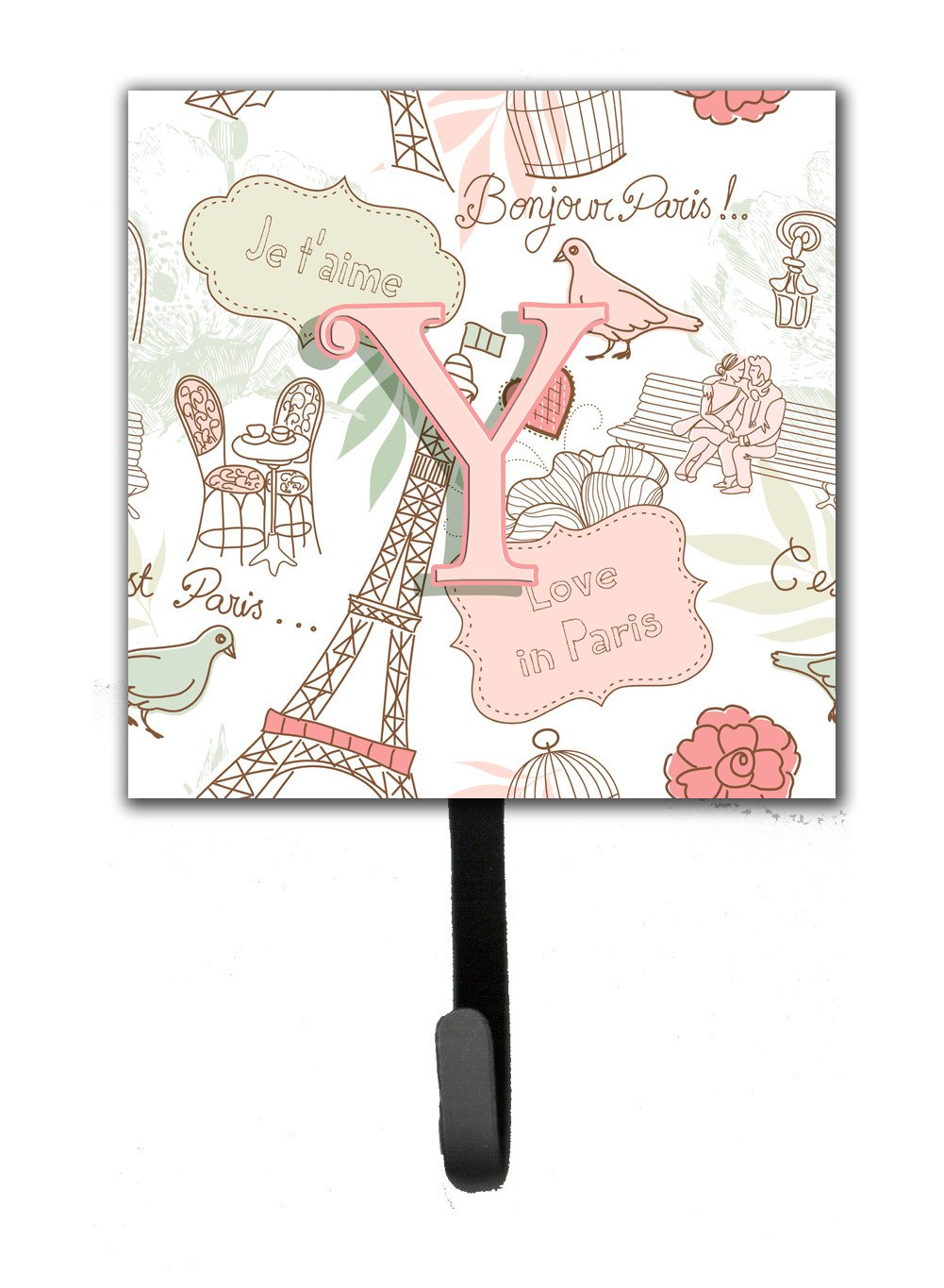 Letter Y Love in Paris Pink Leash or Key Holder CJ2002-YSH4 by Caroline's Treasures