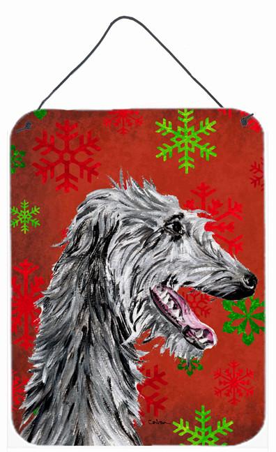 Scottish Deerhound Red Snowflakes Holiday Wall or Door Hanging Prints SC9765DS1216 by Caroline's Treasures