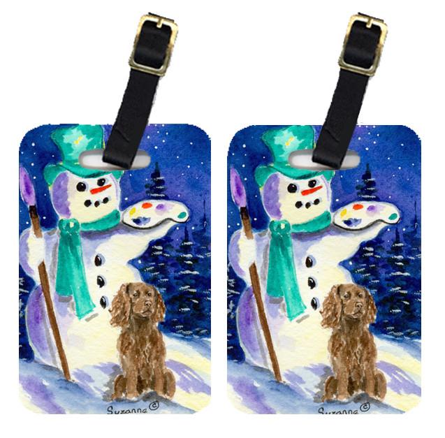 Artist Snowman with Boykin Spaniel  Luggage Tags Pair of 2 by Caroline's Treasures