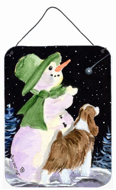 Snowman with English Springer Spaniel Wall or Door Hanging Prints by Caroline's Treasures