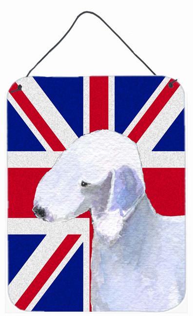 Bedlington Terrier with English Union Jack British Flag Wall or Door Hanging Prints SS4925DS1216 by Caroline's Treasures
