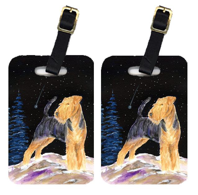 Starry Night Welsh Terrier Luggage Tags Pair of 2 by Caroline's Treasures