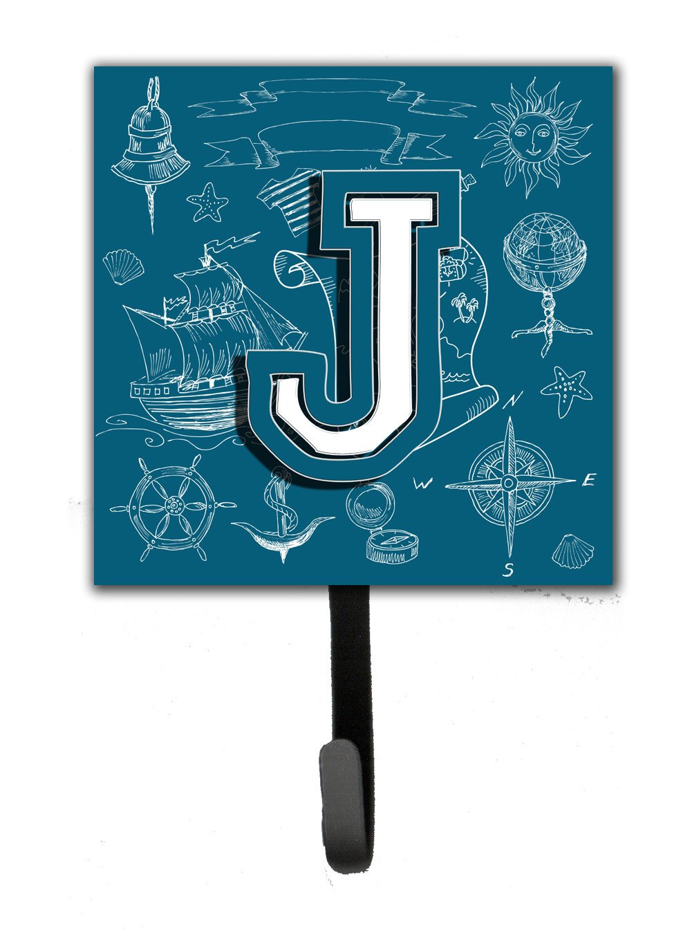Letter J Sea Doodles Initial Alphabet Leash or Key Holder CJ2014-JSH4 by Caroline's Treasures