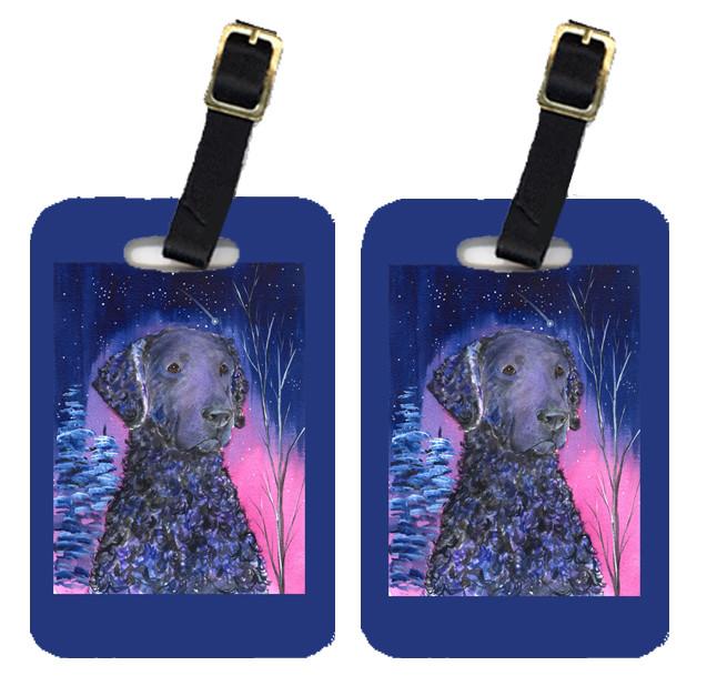 Starry Night Curly Coated Retriever Luggage Tags Pair of 2 by Caroline's Treasures