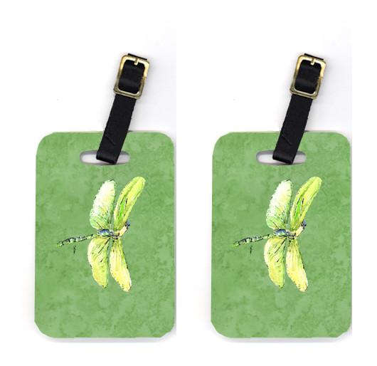 Pair of Dragonfly on Avacado Luggage Tags by Caroline's Treasures