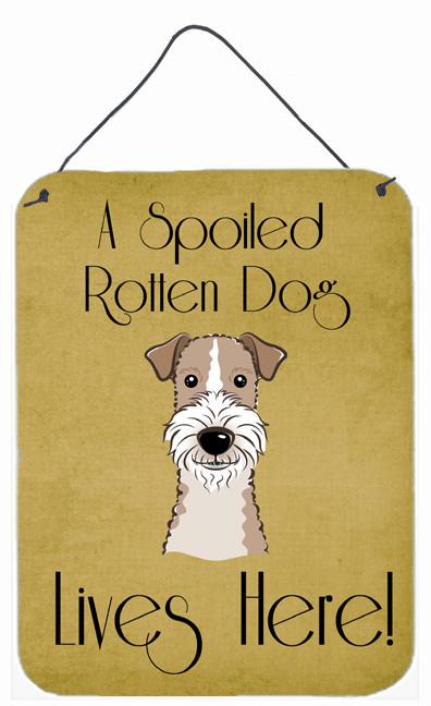 Wire Haired Fox Terrier Spoiled Dog Lives Here Wall or Door Hanging Prints BB1495DS1216 by Caroline's Treasures