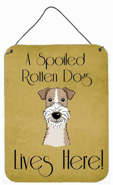 Wire Haired Fox Terrier Spoiled Dog Lives Here Wall or Door Hanging Prints BB1495DS1216 by Caroline&#39;s Treasures