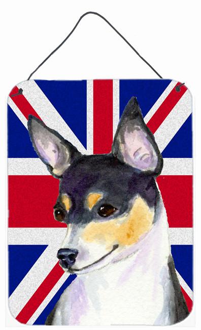 Rat Terrier with English Union Jack British Flag Wall or Door Hanging Prints SS4960DS1216 by Caroline's Treasures