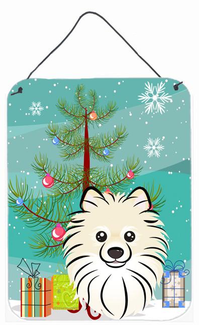 Christmas Tree and Pomeranian Wall or Door Hanging Prints BB1579DS1216 by Caroline's Treasures