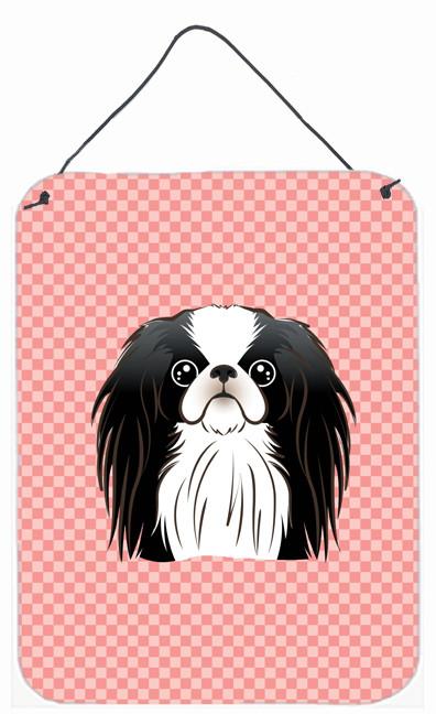 Checkerboard Pink Japanese Chin Wall or Door Hanging Prints BB1230DS1216 by Caroline's Treasures