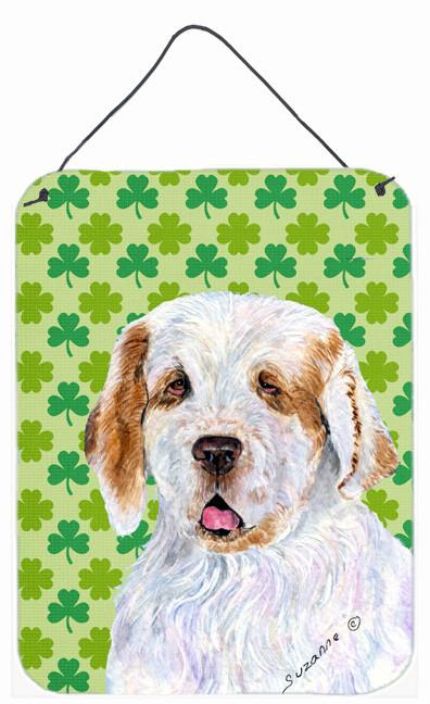 Clumber Spaniel St. Patrick's Day Shamrock Portrait Wall or Door Hanging Prints by Caroline's Treasures