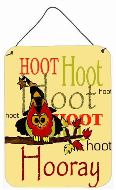 Hoot Hoot Hooray Owl Wall or Door Hanging Prints PJC1031DS1216 by Caroline's Treasures