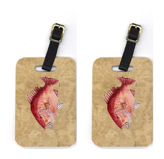 Pair of Strawberry Snapper Luggage Tags by Caroline's Treasures