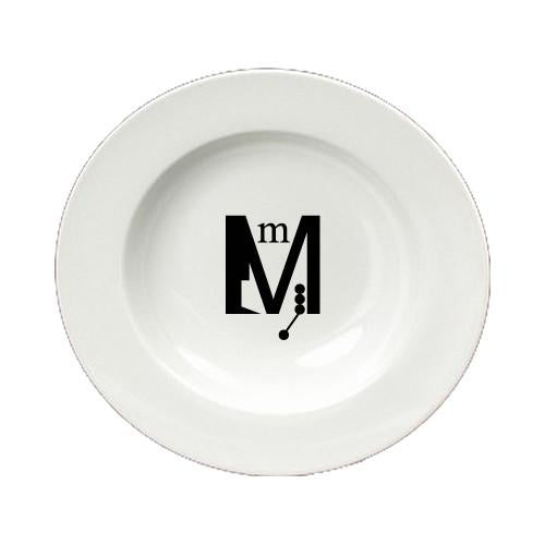 Letter M Initial Monogram Modern Round Ceramic White Soup Bowl CJ1056-M-SBW-825 by Caroline's Treasures