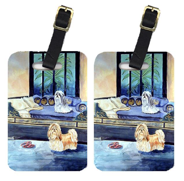 Pair of 2 Shih Tzu Tan and Silver Luggage Tags by Caroline's Treasures