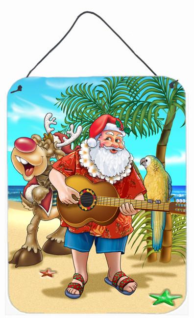 Beach Christmas Santa Claus Island Time Wall or Door Hanging Prints APH5151DS1216 by Caroline's Treasures
