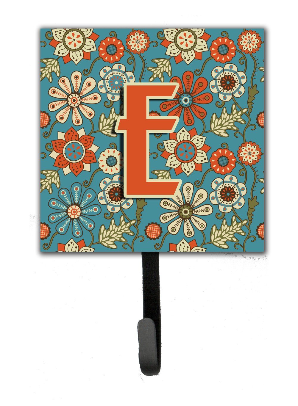 Letter E Flowers Retro Blue Leash or Key Holder CJ2012-ESH4 by Caroline's Treasures