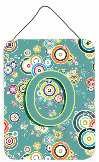 Letter O Circle Circle Teal Initial Alphabet Wall or Door Hanging Prints CJ2015-ODS1216 by Caroline's Treasures