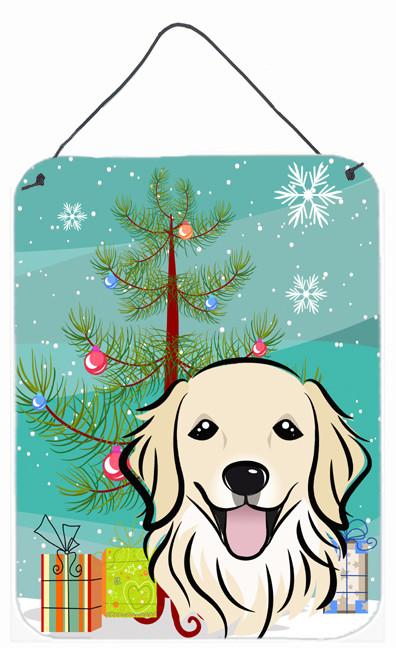 Christmas Tree and Golden Retriever Wall or Door Hanging Prints BB1577DS1216 by Caroline's Treasures