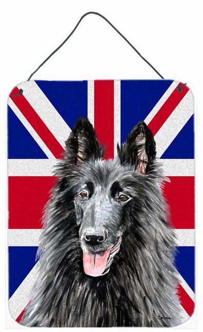 Belgian Sheepdog with English Union Jack British Flag Wall or Door Hanging Prints SC9855DS1216 by Caroline's Treasures