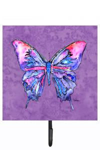 Butterfly on Purple Leash or Key Holder by Caroline's Treasures