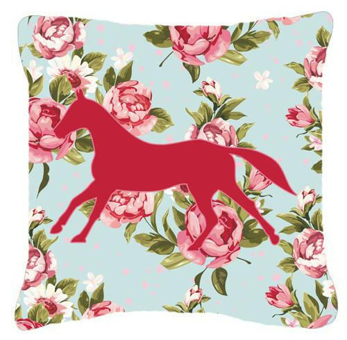 Horse Shabby Chic Blue Roses   Canvas Fabric Decorative Pillow BB1003 - the-store.com