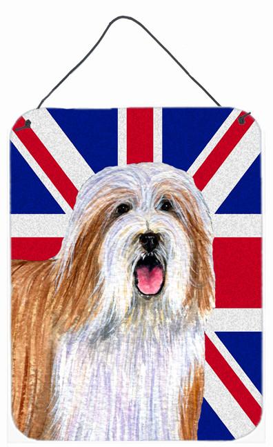 Bearded Collie with English Union Jack British Flag Wall or Door Hanging Prints LH9482DS1216 by Caroline's Treasures