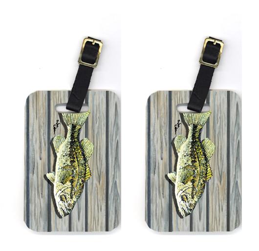 Pair of Fish Bass Small Mouth Luggage Tags by Caroline's Treasures