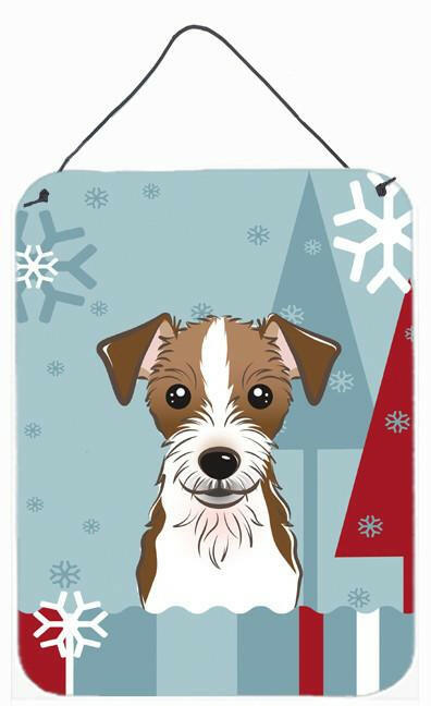 Winter Holiday Jack Russell Terrier Wall or Door Hanging Prints BB1698DS1216 by Caroline's Treasures