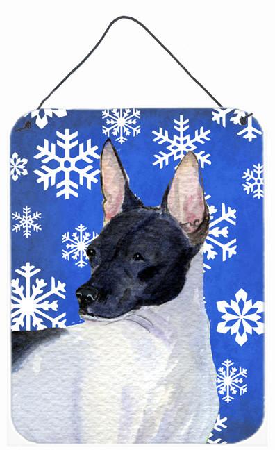 Rat Terrier Winter Snowflakes Holiday Wall or Door Hanging Prints by Caroline's Treasures