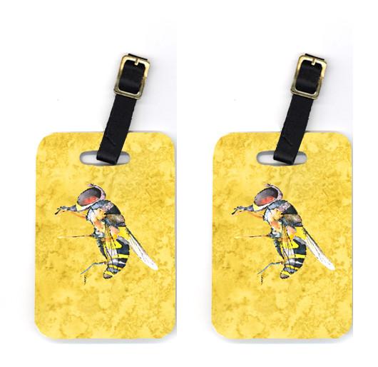 Pair of Bee on Yellow Luggage Tags by Caroline's Treasures