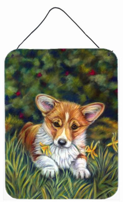 Corgi Pup and Daffodils Wall or Door Hanging Prints 7300DS1216 by Caroline's Treasures