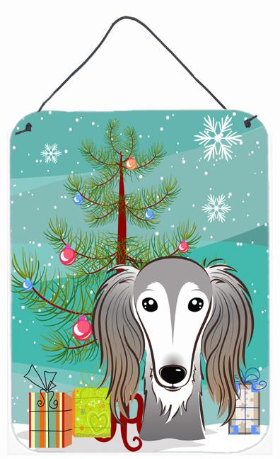 Christmas Tree and Saluki Wall or Door Hanging Prints BB1601DS1216 by Caroline's Treasures