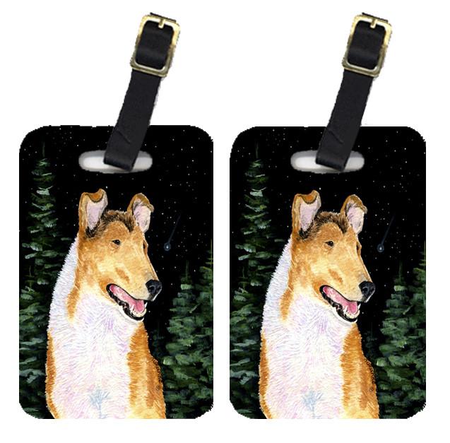 Starry Night Collie Smooth Luggage Tags Pair of 2 by Caroline's Treasures
