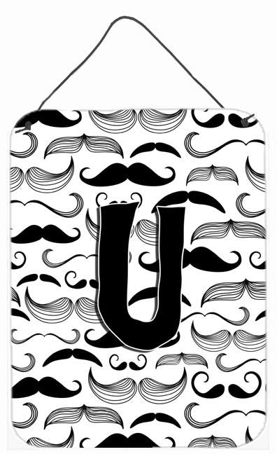 Letter U Moustache Initial Wall or Door Hanging Prints CJ2009-UDS1216 by Caroline's Treasures