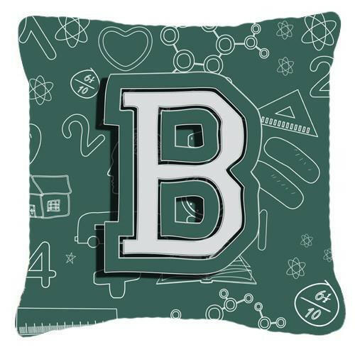 Letter B Back to School Initial Canvas Fabric Decorative Pillow CJ2010-BPW1414 by Caroline's Treasures