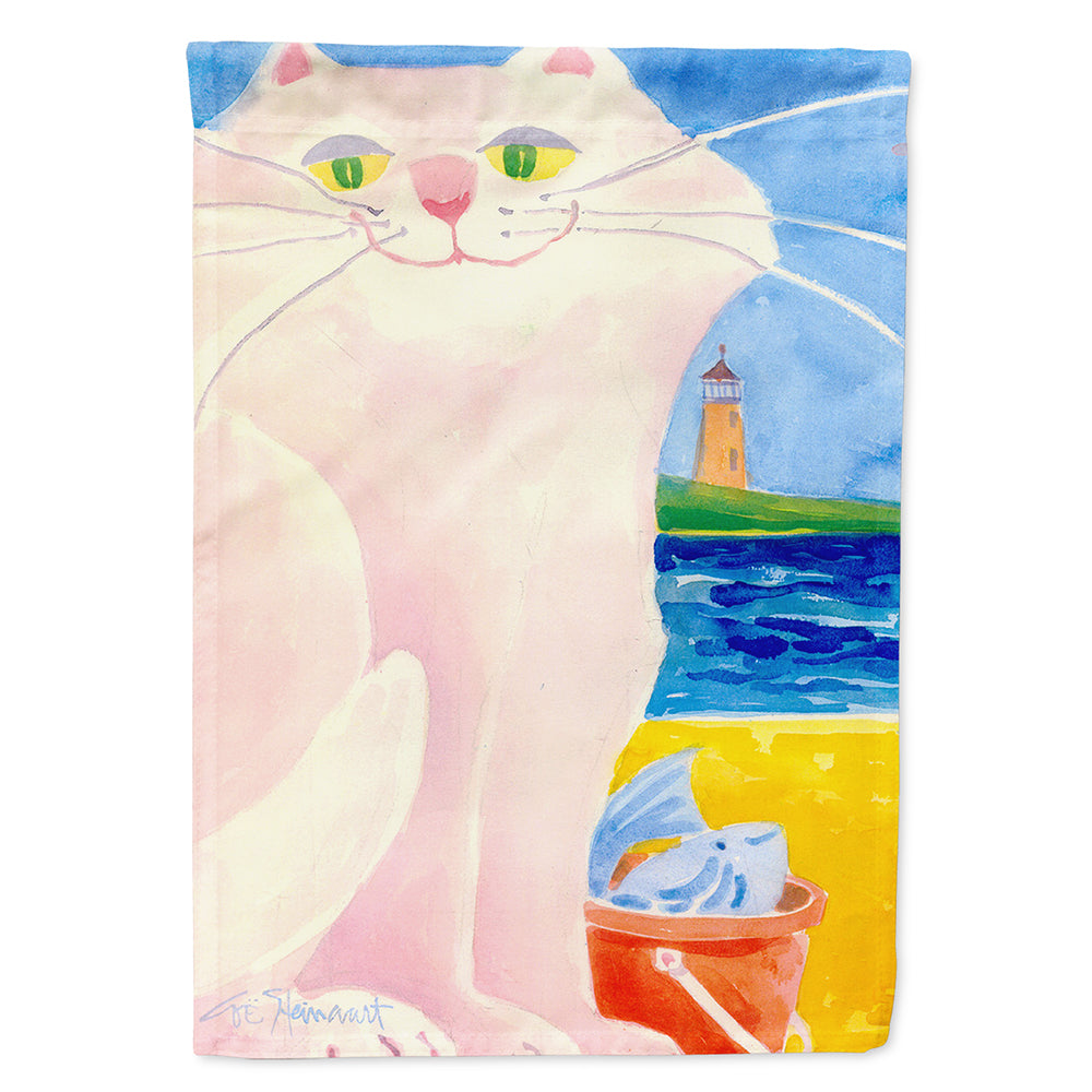 White Cat by the Lighthouse Flag Canvas House Size