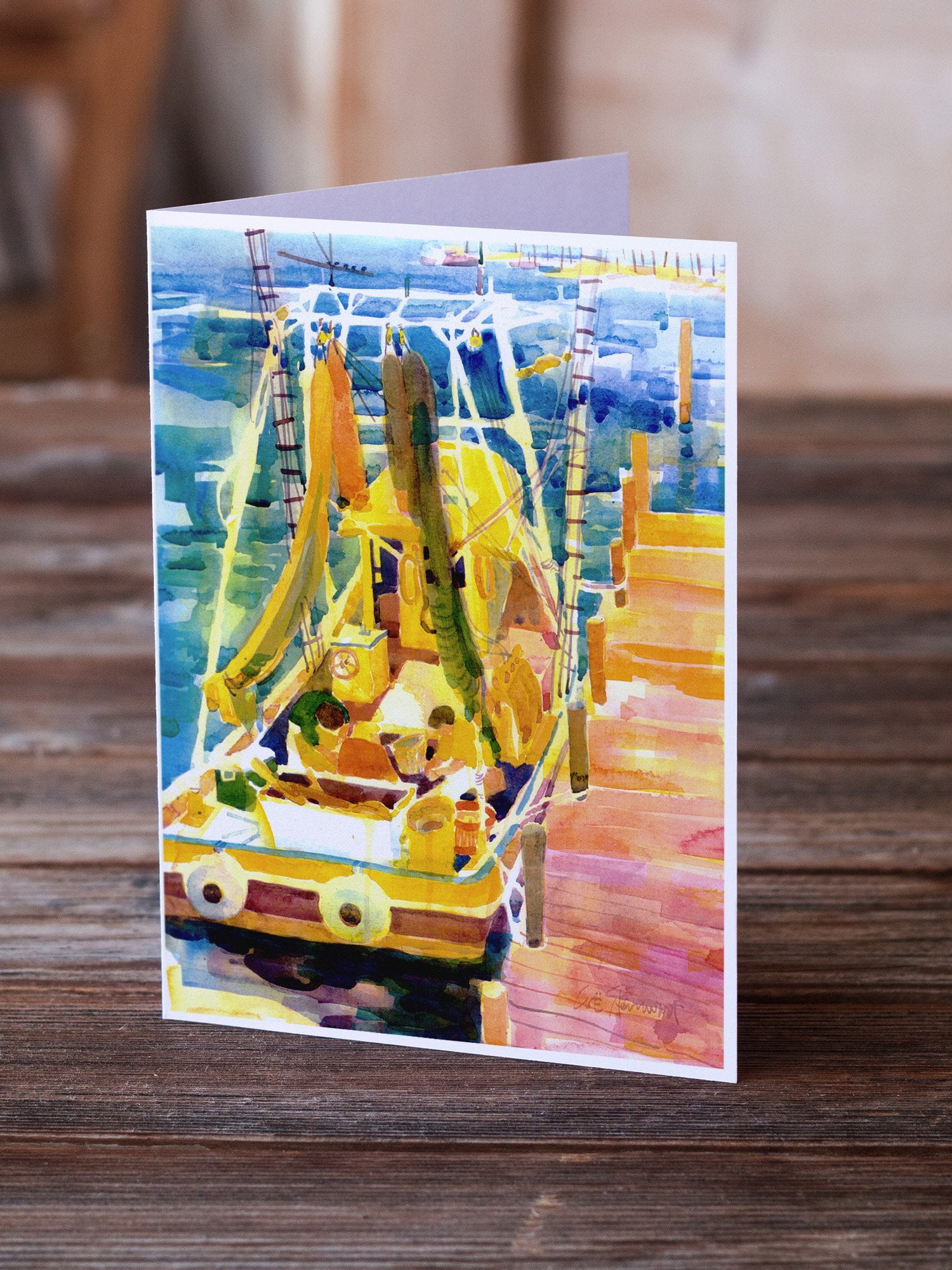 Shrimp Boats Greeting Cards and Envelopes Pack of 8 - the-store.com