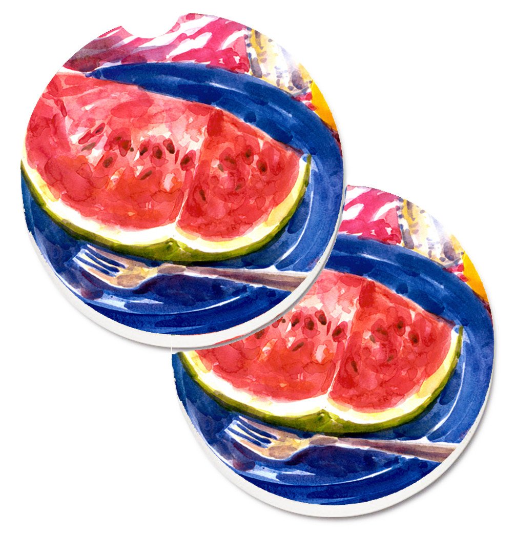 Watermelon Set of 2 Cup Holder Car Coasters 6028CARC by Caroline's Treasures