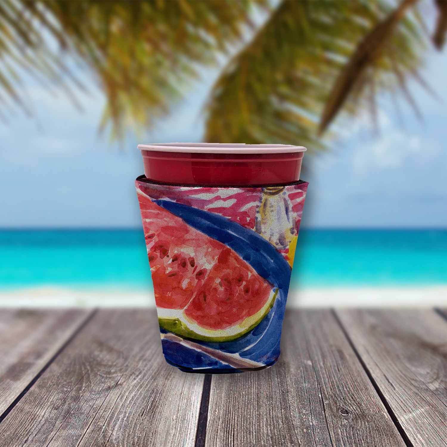 Watermelon Red Cup Beverage Insulator Hugger