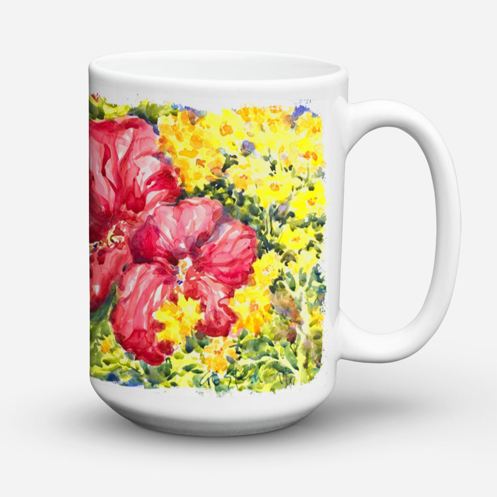 Flower - Hibiscus Dishwasher Safe Microwavable Ceramic Coffee Mug 15 ounce 6056CM15