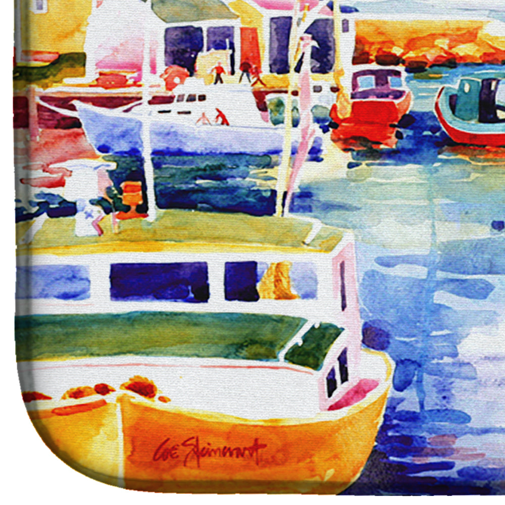 Boats at Harbour with a view Dish Drying Mat 6059DDM