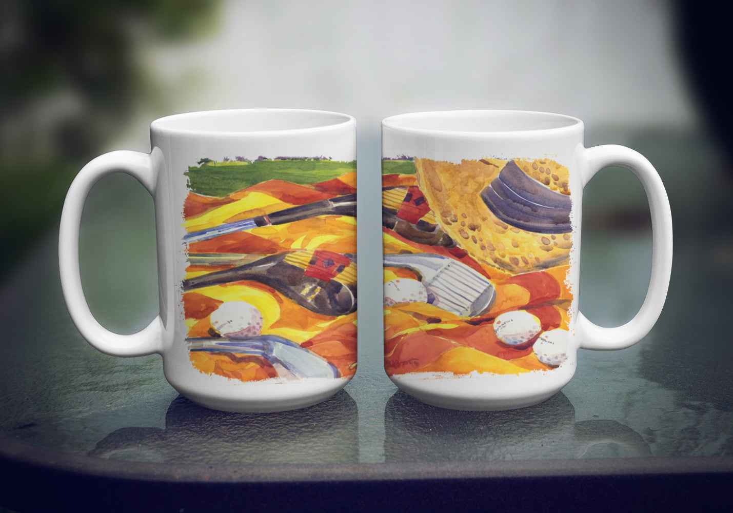Golf Clubs Golfer Dishwasher Safe Microwavable Ceramic Coffee Mug 15 ounce 6063CM15