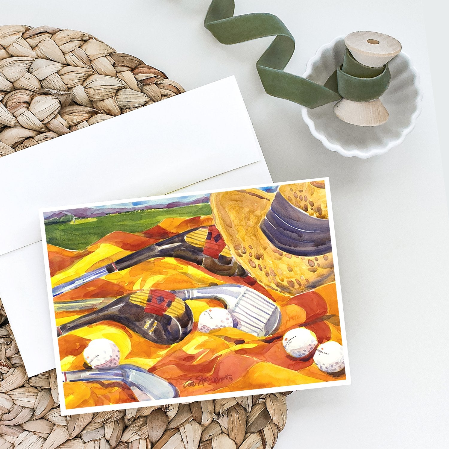 Golf Clubs Golfer Greeting Cards and Envelopes Pack of 8 - the-store.com
