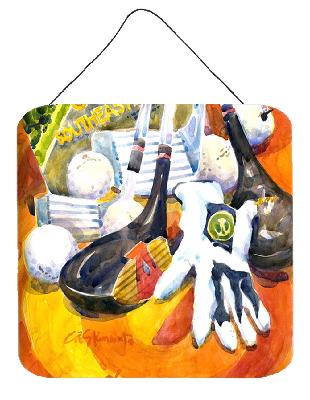Southeastern Golf Clubs with glove and balls Wall or Door Hanging Prints by Caroline's Treasures