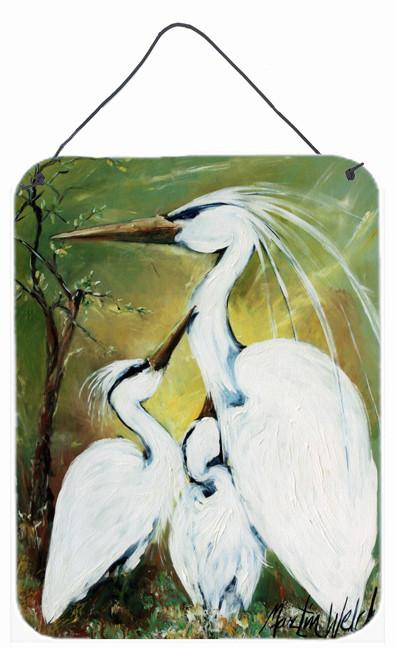 Blessing at Feeding Time Egret Family Wall or Door Hanging Prints MW1186DS1216 by Caroline's Treasures