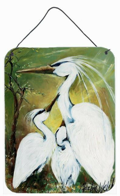 Blessing at Feeding Time Egret Family Wall or Door Hanging Prints MW1186DS1216 by Caroline&#39;s Treasures
