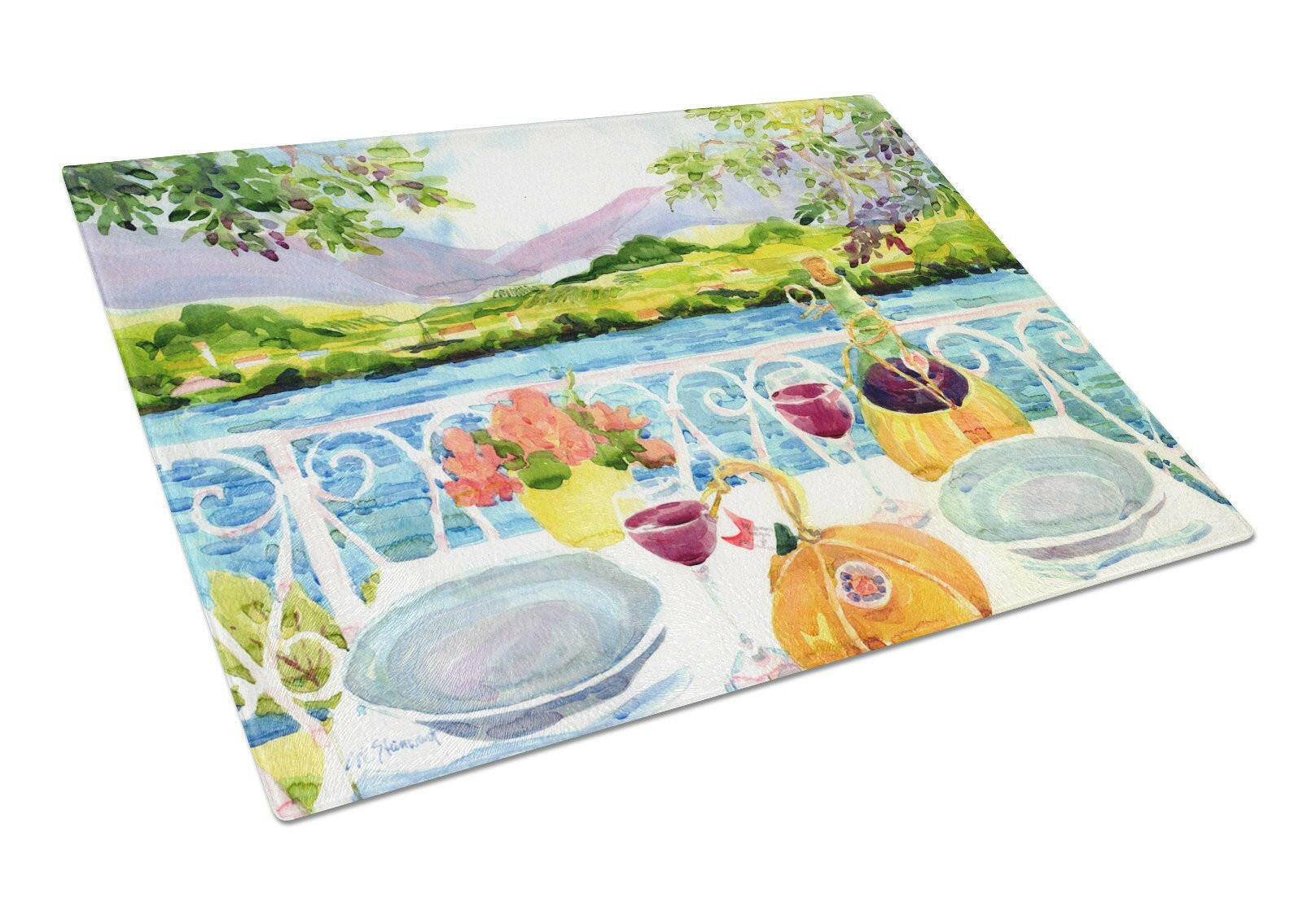 Afternoon of Grape Delights Wine Glass Cutting Board Large 6139LCB by Caroline's Treasures