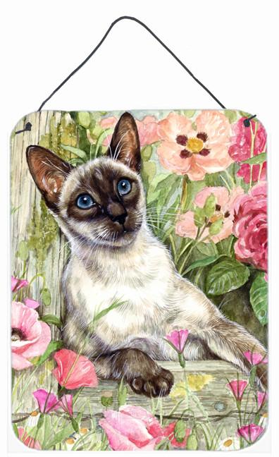 Siamese cat in the Roses Wall or Door Hanging Prints CDCO0033DS1216 by Caroline&#39;s Treasures