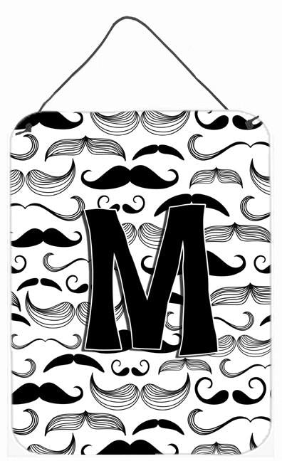 Letter M Moustache Initial Wall or Door Hanging Prints CJ2009-MDS1216 by Caroline's Treasures